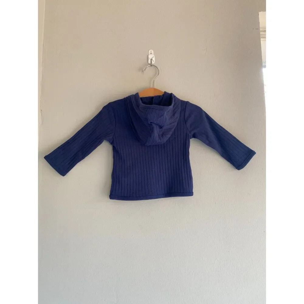 Carter's child of mine Collection Navy Ribbed Zip up hoodie 6-9m